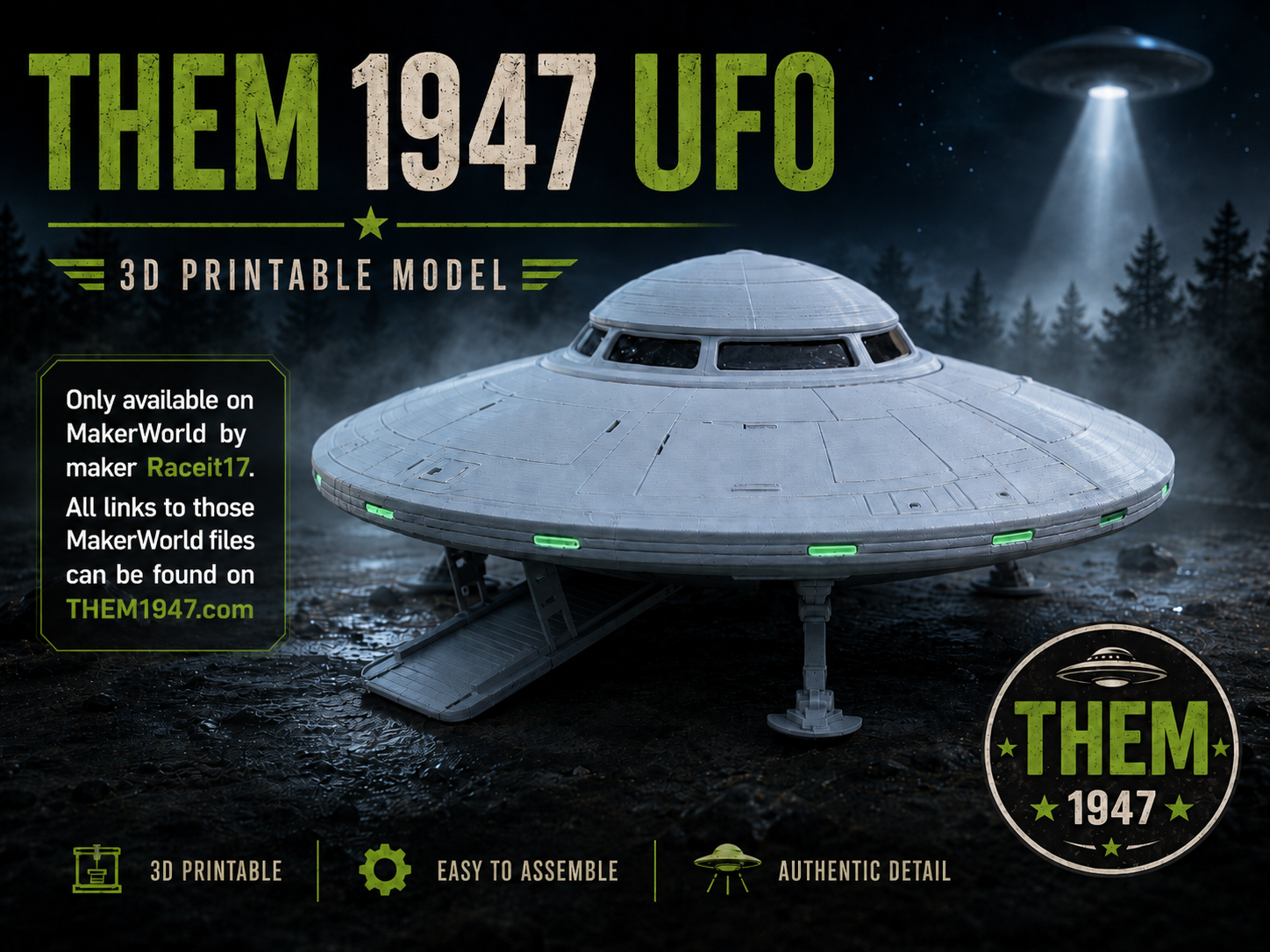 THE DESCENDER - THEM 1947 Alien Greys Spaceship - 1