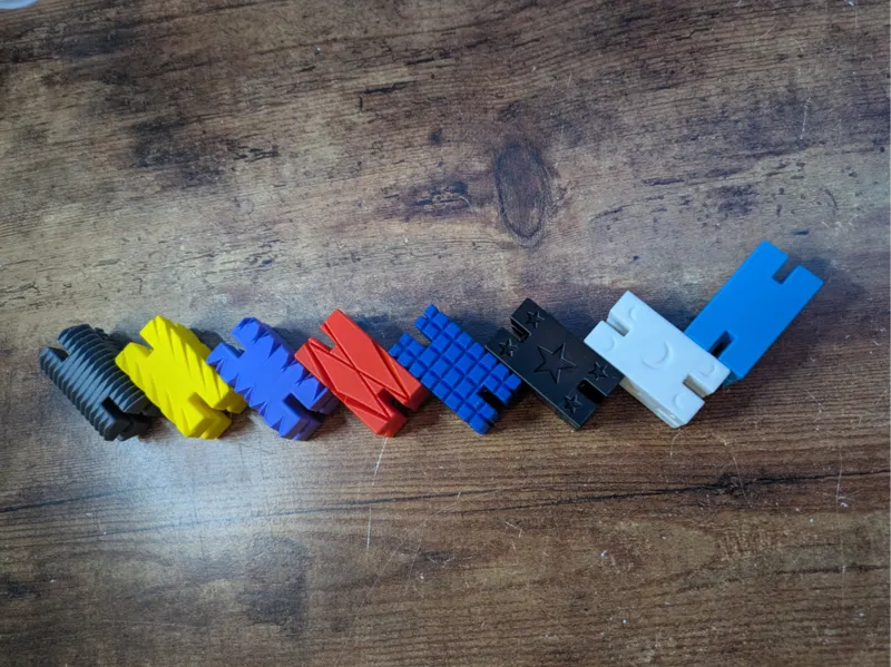 Blocks on string fidget toy