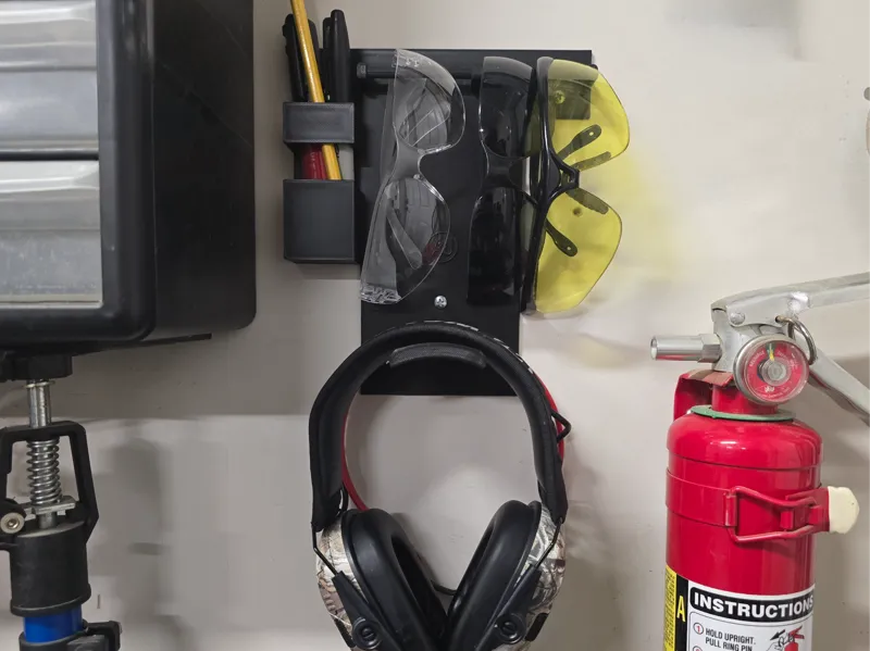 Saftey Glasses and Earmuff wall mount