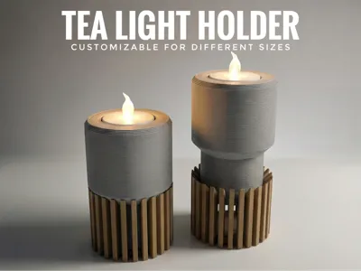 Modern Ribbed Design Candle and Tealight Holder