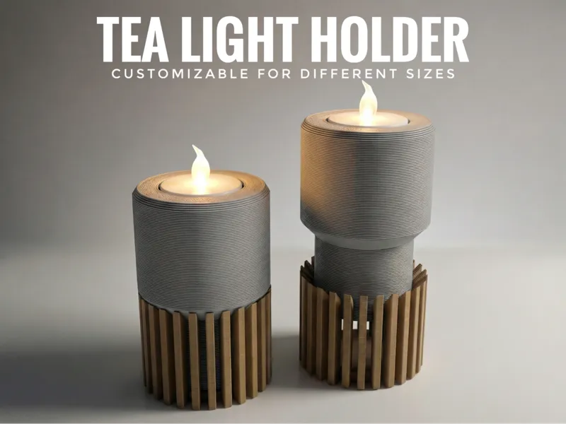 Modern Ribbed Design Candle and Tealight Holder 