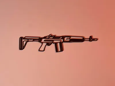 Art mural Line Art M39 Rifle Rust