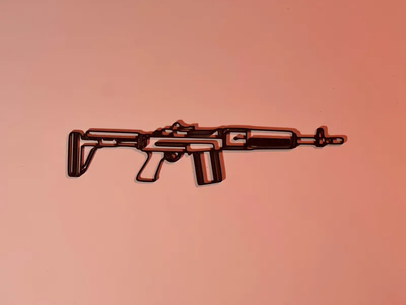 Art mural Line Art M39 Rifle Rust