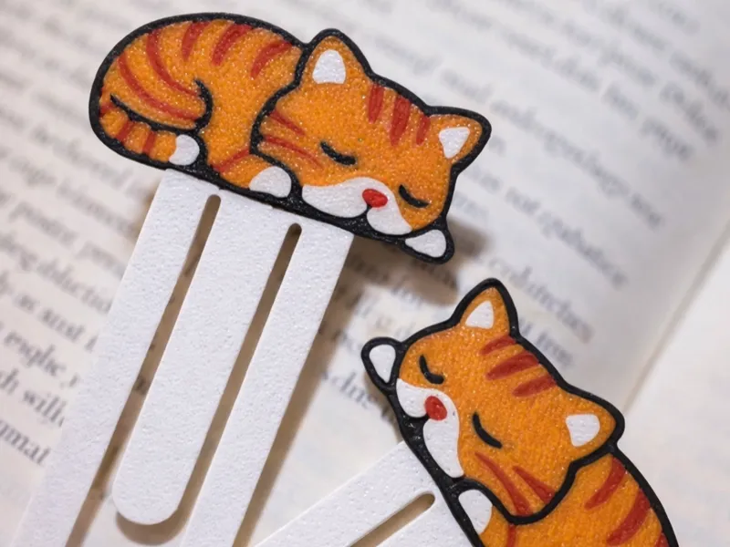 Sleepy Red Cat Bookmark