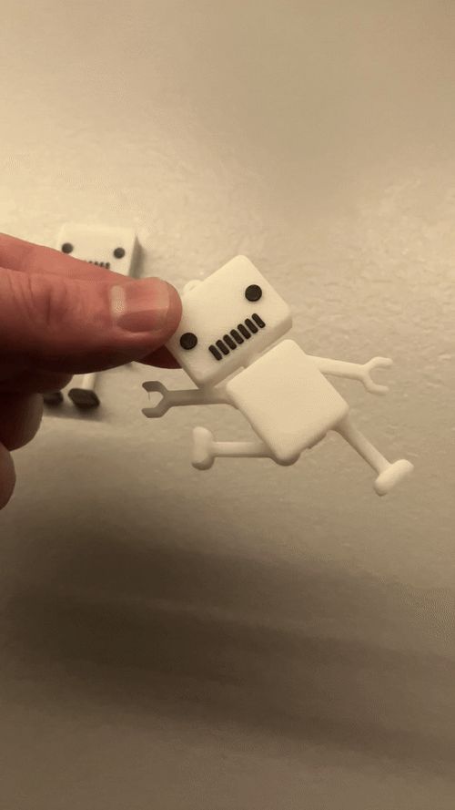 Key ring cool Robot, Print in place, flexible