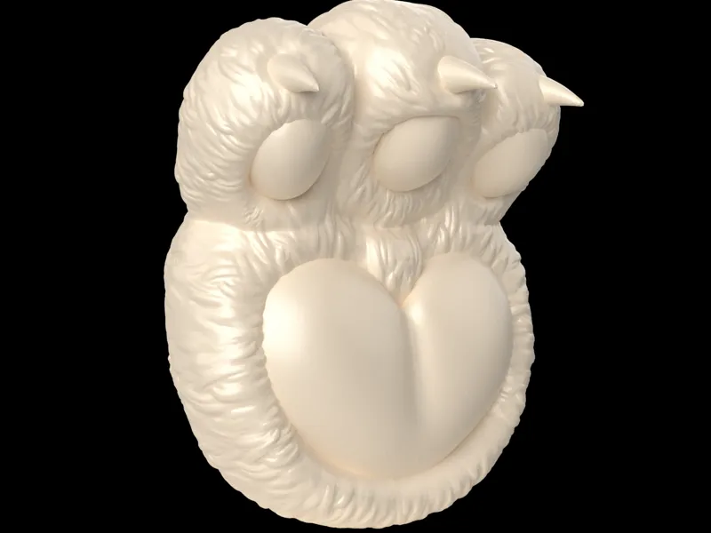 Cute Heart-Shaped Furry Paw