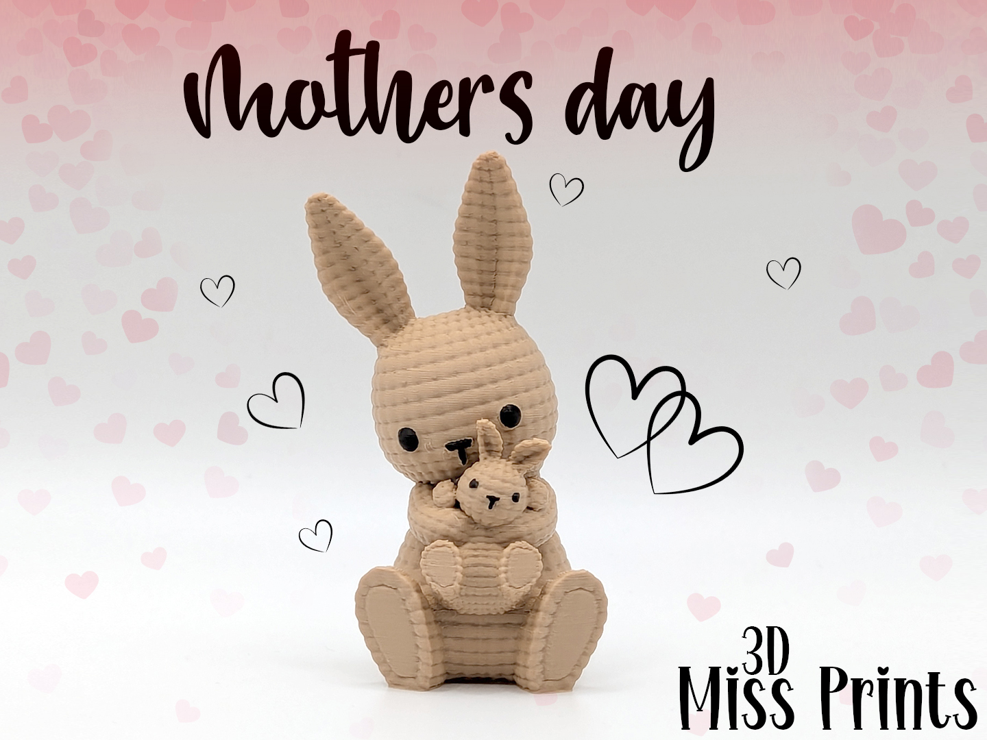 Little Knitted Mother & Baby Bunnies