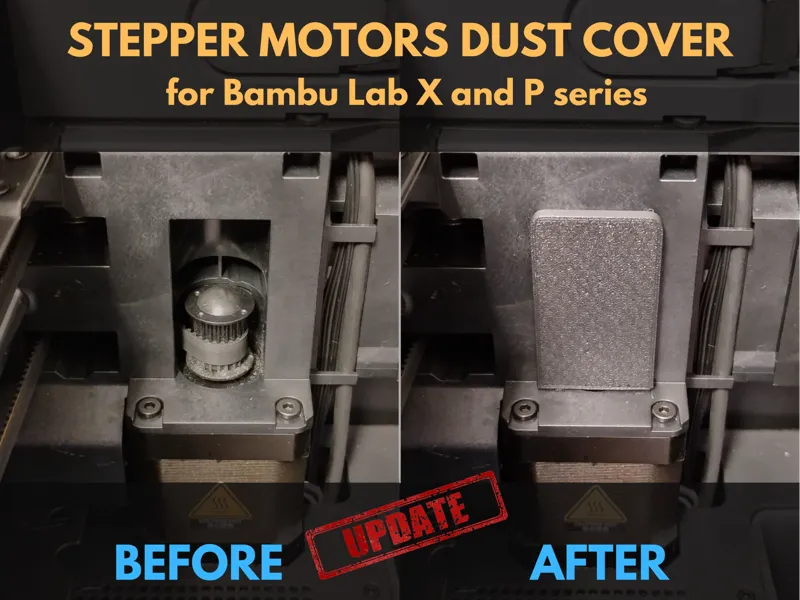 Dust and debris cover for Bambu stepper motors