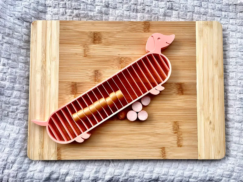 hot dog sausage slicer (sausage for scale)