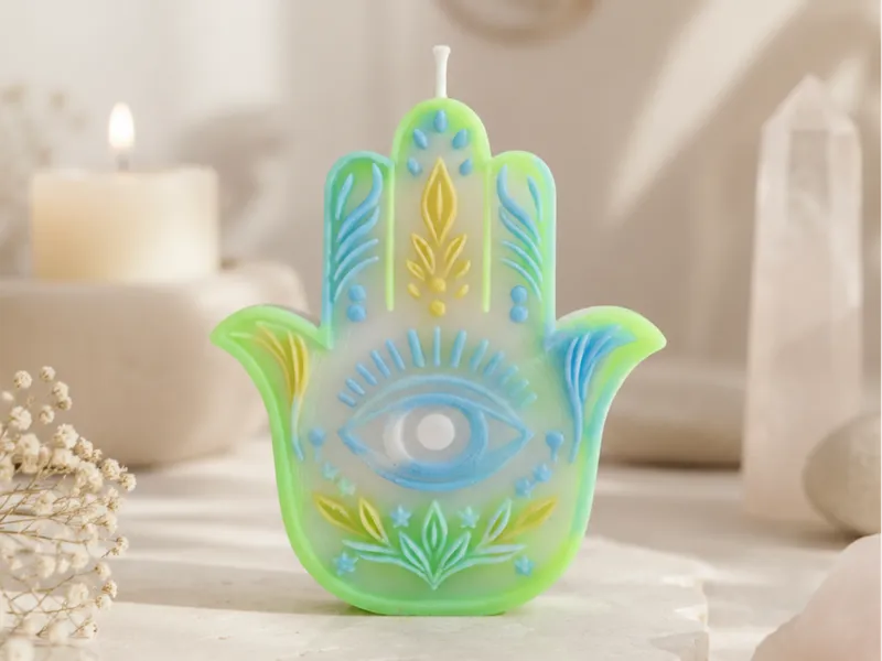 Mystic Hamsa Candle Mold Shell / Counter Mold STL