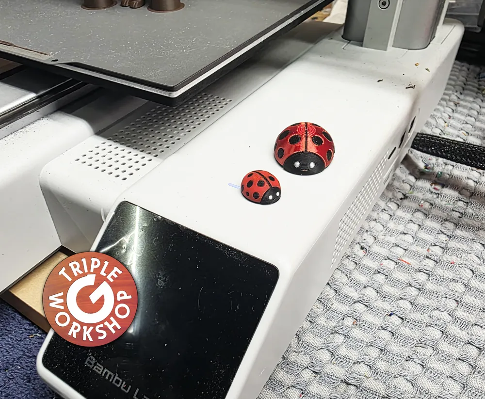 Tiny 3 Color Ladybug - Scalable No Supports - Free 3D Print Model ...