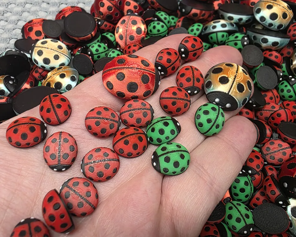 Tiny 3 Color Ladybug - Scalable No Supports - Free 3D Print Model ...