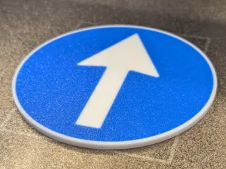 Italian road sign coasters - Mandatory route