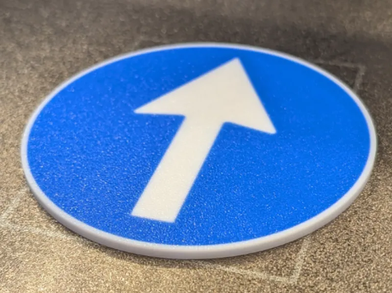 Italian road sign coasters - Mandatory route