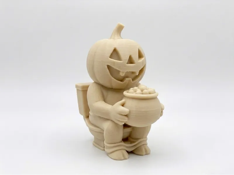 Pumpkin on the Toilet - Miniature