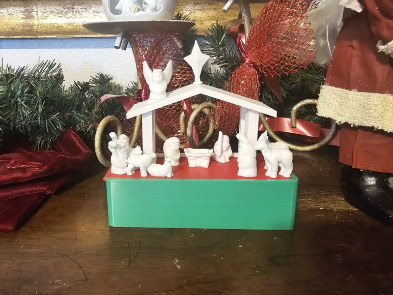 Nativity Scene with Gift Box