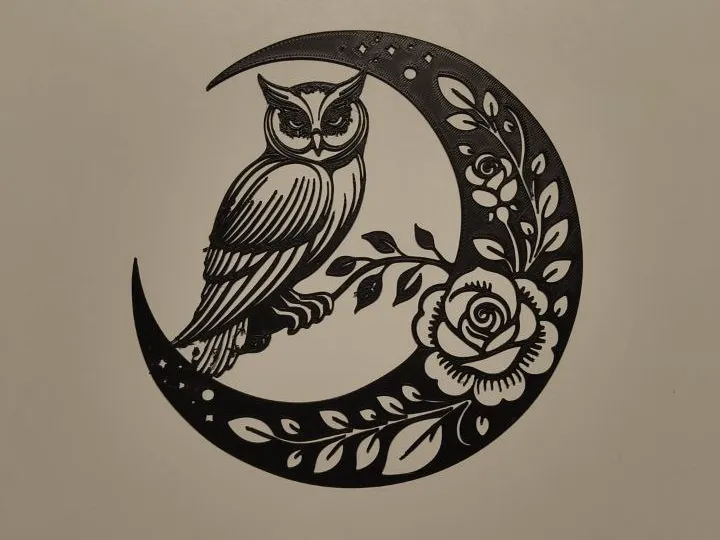 Déco murale hibou et lune