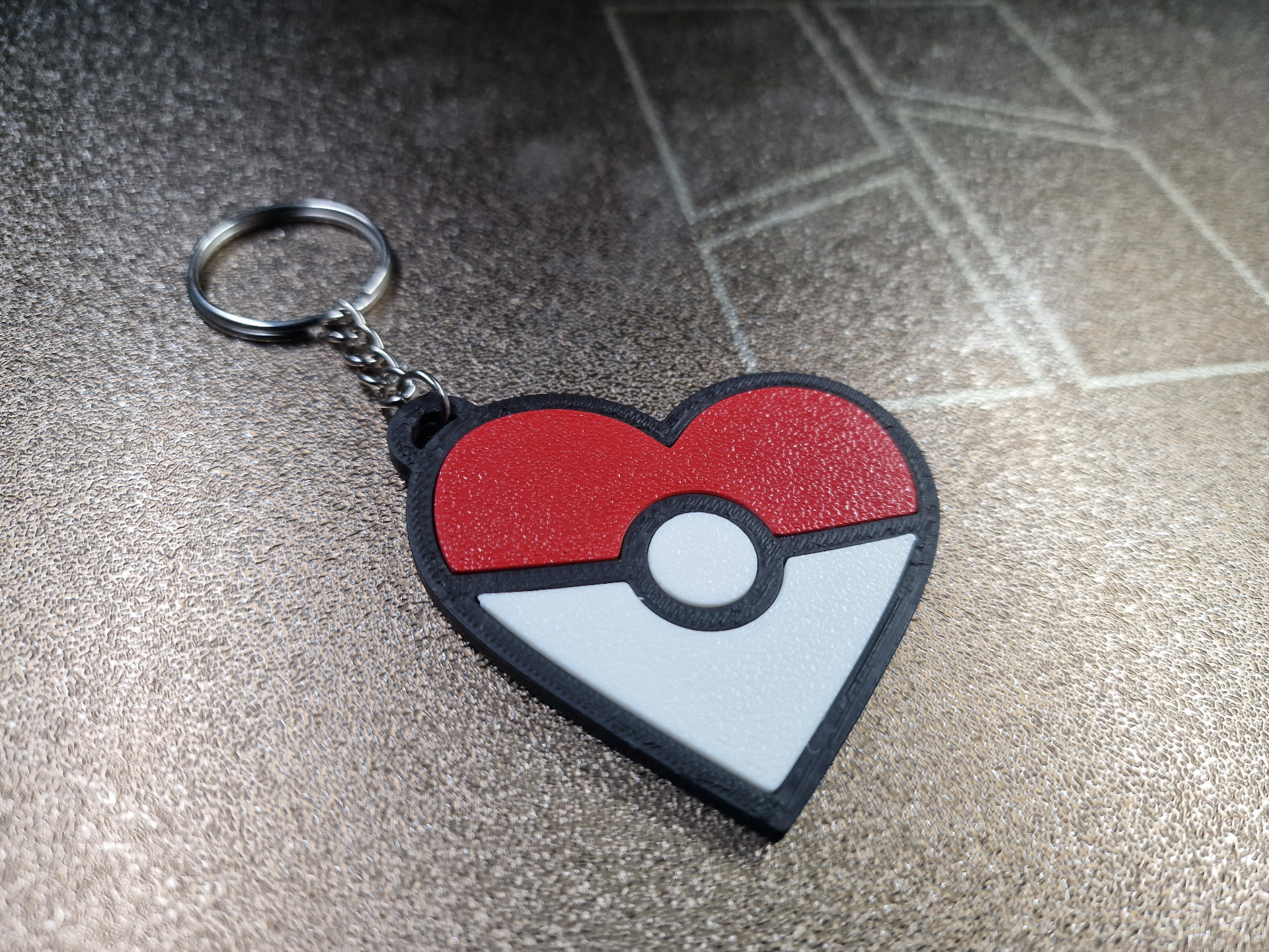 Pokeball Heart Keychain