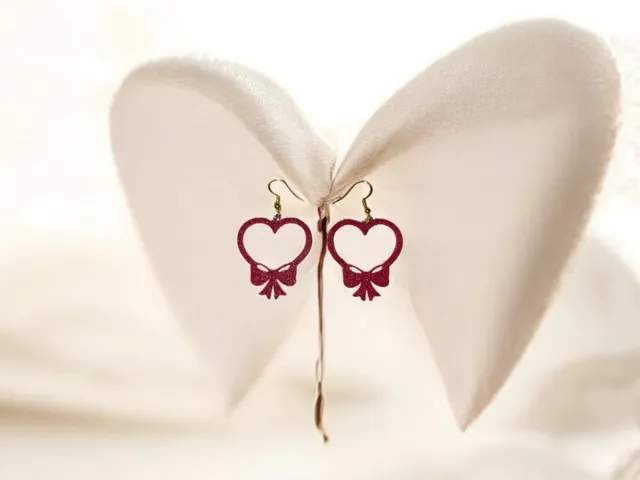 Heart bow earrings