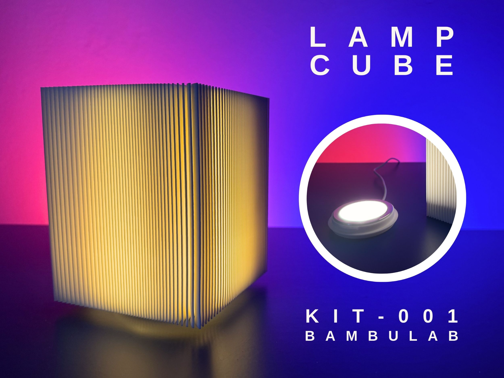 LAMPSHADE CUBE for Bambu Lab KIT-001 - LED LAMP