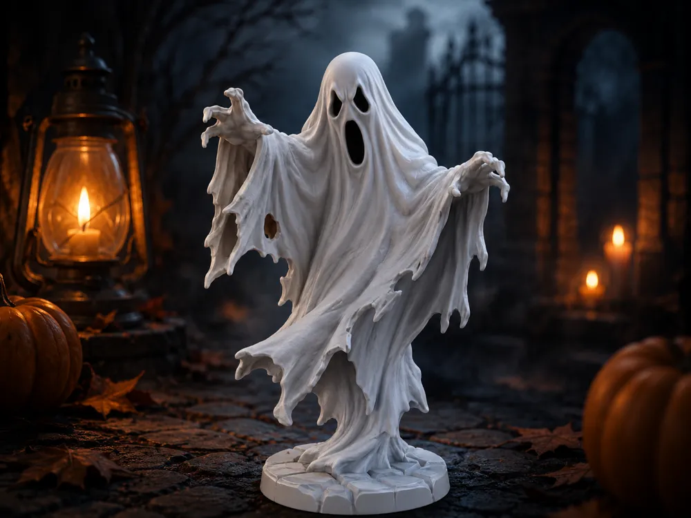 Figura decorativa: Haunted Ghost – Spooky Halloween Statue. Referencia del modelo original.