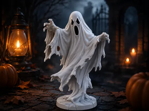 Figura decorativa: Haunted Ghost – Spooky Halloween Statue — referencia de MakerWorld