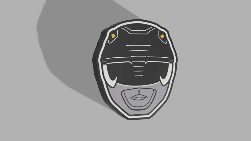 Black Power Ranger Helmet Lightbox Lamp LED Sign