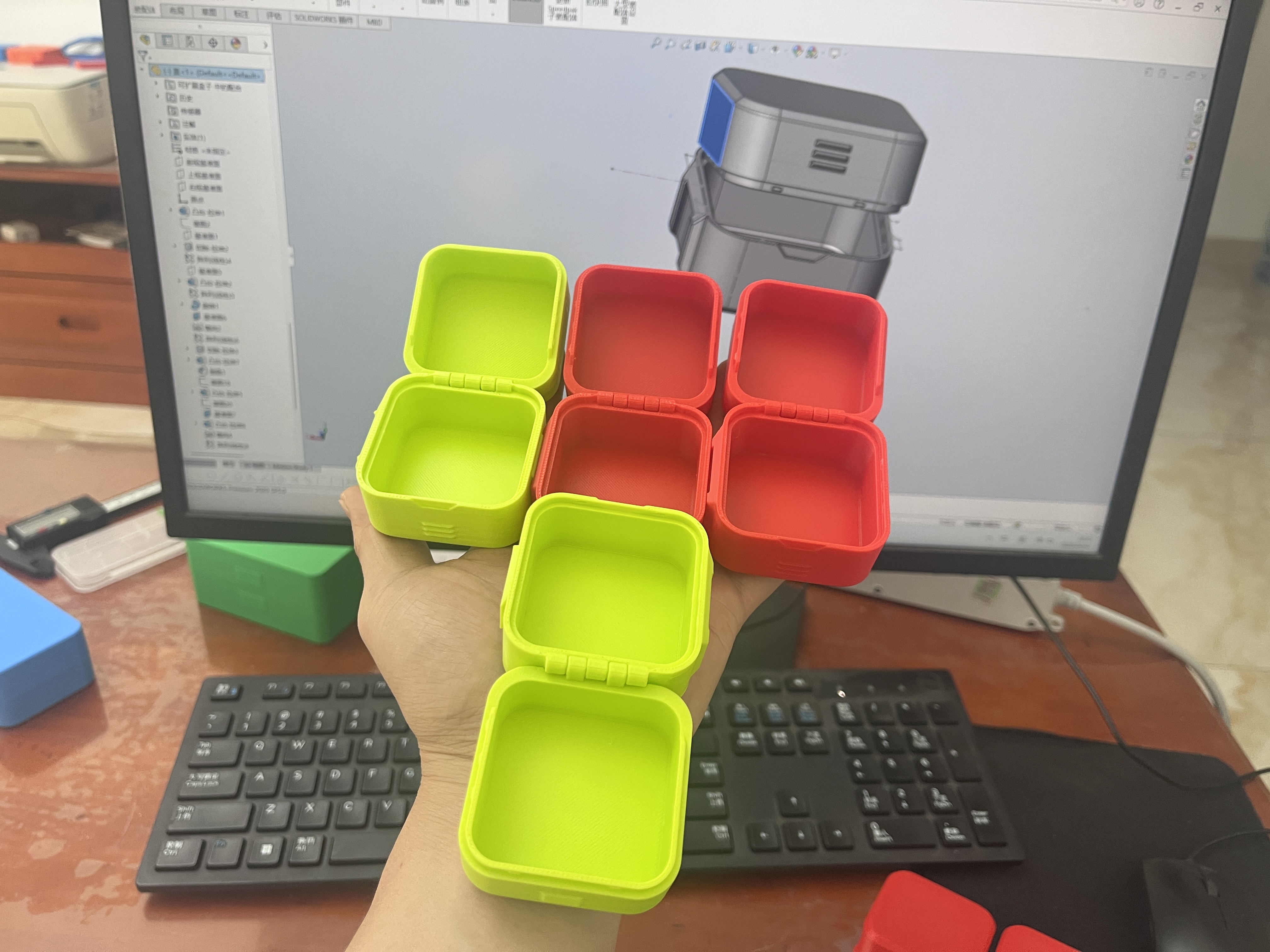 Miniatura 3 do modelo 3D 无限扩展一体打印小盒子