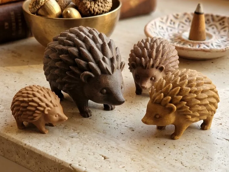 Modelo para impresión 3D: Japandi Hedgehog | Forest Elegance. Referencia del modelo original.