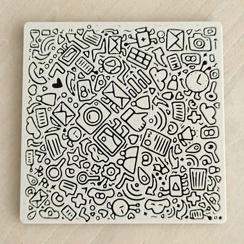Doodle Art Social Media Coaster
