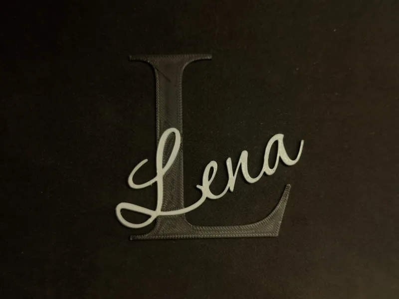 Door Name, Door Sign "Lena" – 2-Color, 6mm Thick