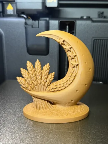 Figura decorativa: Crescent Moon & Wheat Sculpture – Autumn Decor — vista de referencia 4