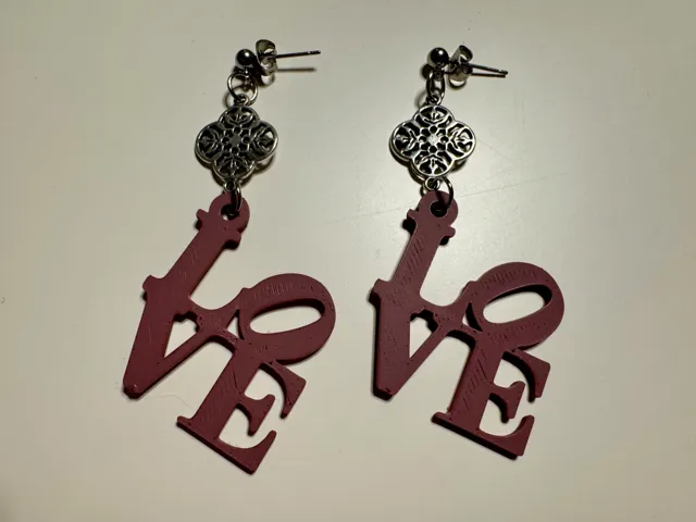 Minimal “LOVE” Earrings – Fast Print (<20 min)