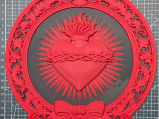 cuore sacro bicolor tondo - sacred heart