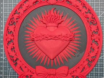 Round Bicolor Rope Heart Container - sacred heart