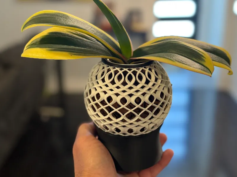 ORBcid Orchid Planter.  Root Saving 2 Part Design