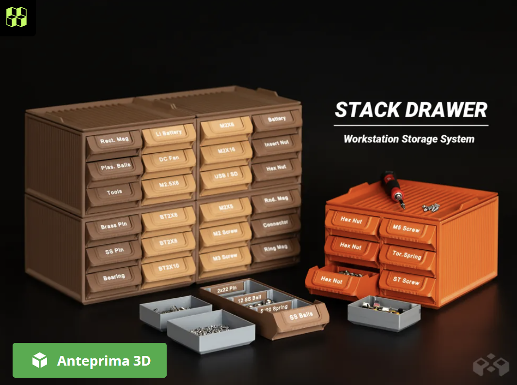Miniatura 3 do modelo 3D Workstation System Stackable Part Drawer Organizer