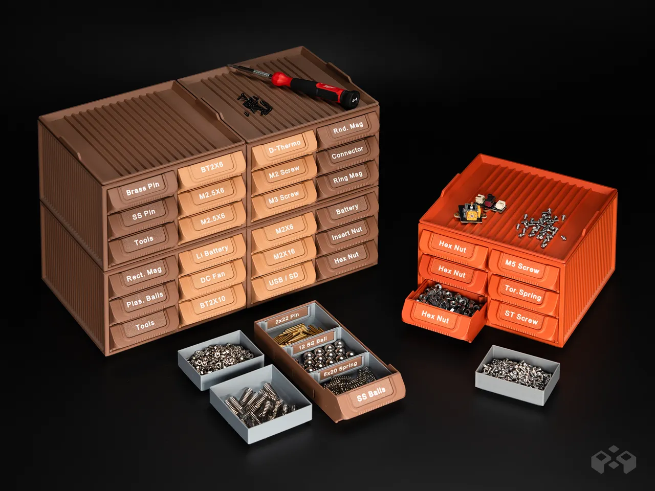 Workstation System Stackable Part Drawer Organizer view 3