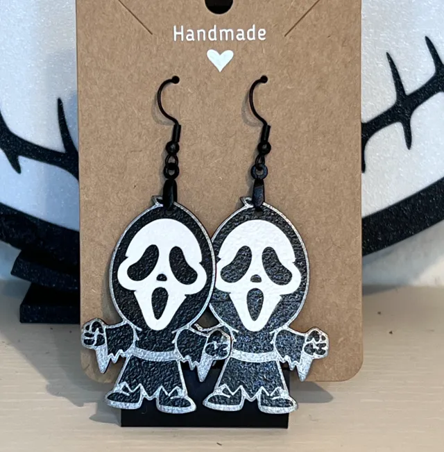 Ghost Face Scream Earrings