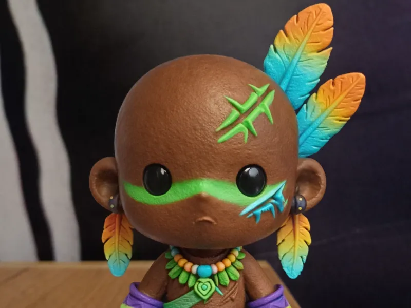 Chibi Tribal Warrior Figurine