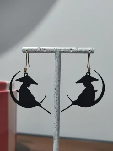 Pendientes: Aretes Samurai bajo la Luna — vista de referencia 4
