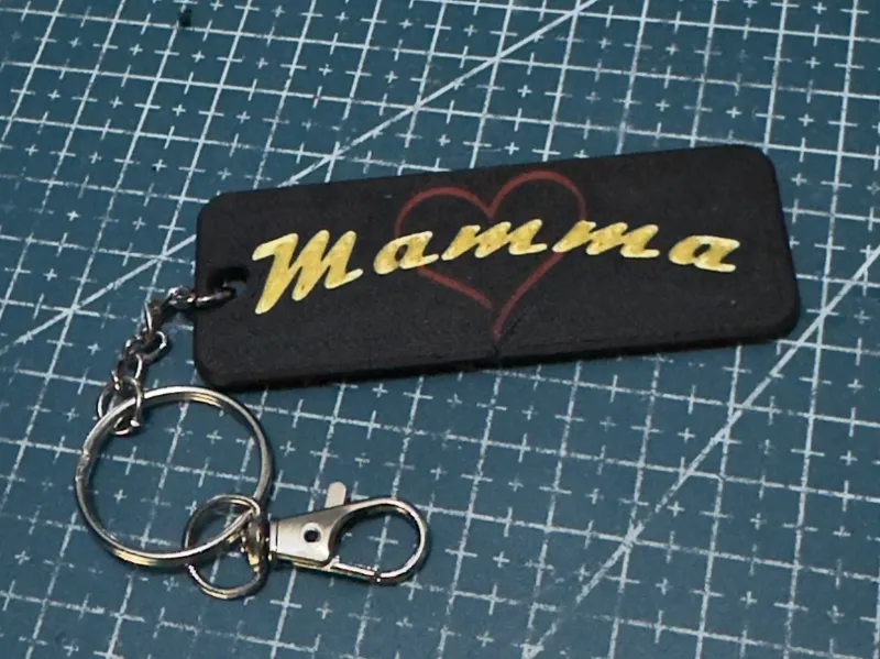 Regalo Festa della Mamma Portachiavi WOW 3D PLA