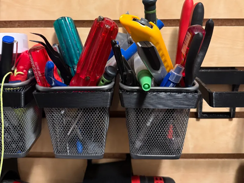 Ikea Mesh basket Slat Wall mount