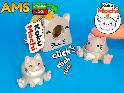 Objeto manipulable: Koku Mochi Cat House Clicker Figure — referencia de MakerWorld