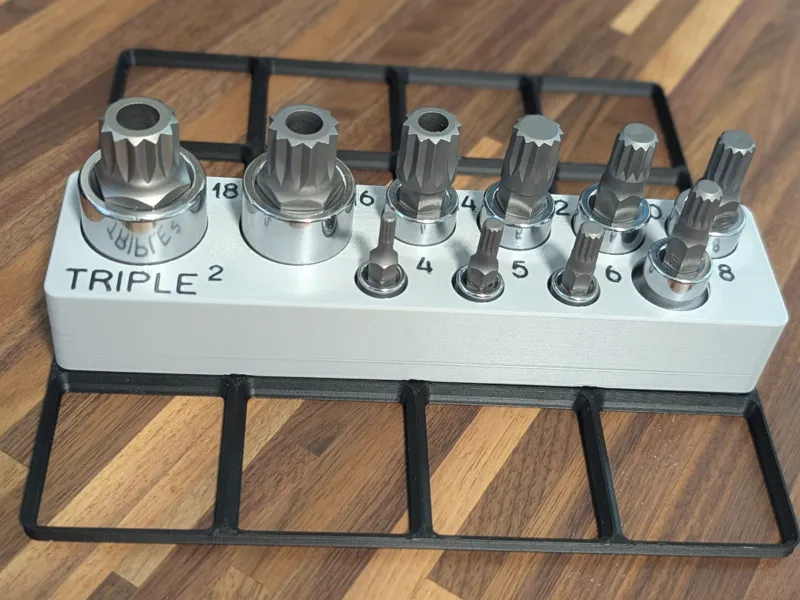 Lexivon Triple Square Bit Gridfinity Organizer