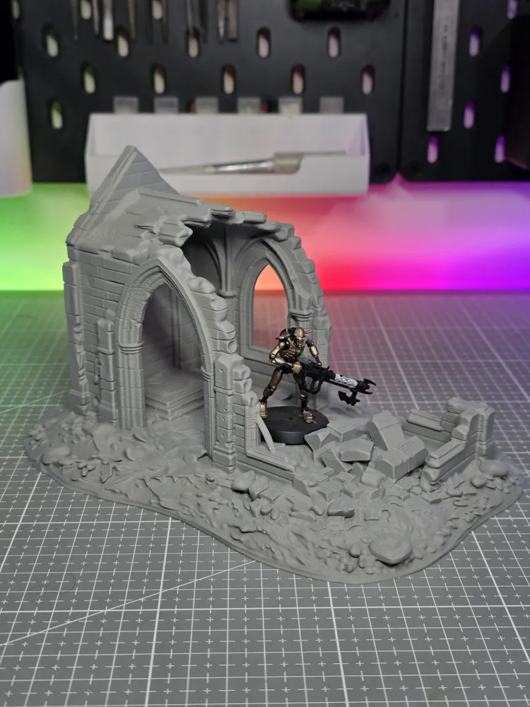 Ruined Arch Church - Grimdark Wargame Terrain - Free 3D Print Model ...