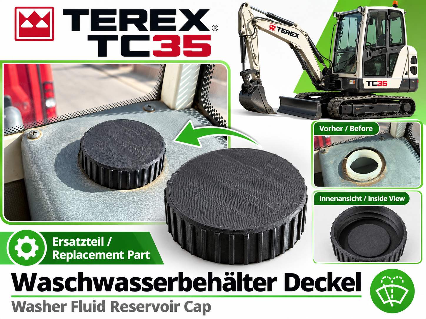 Terex TC35 Washer Fluid Cap / Wischwasser Deckel