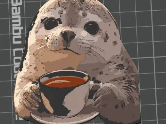 Cute Coffee Seal Keychain 