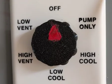 Swamp Cooler Fan On/Off Knob