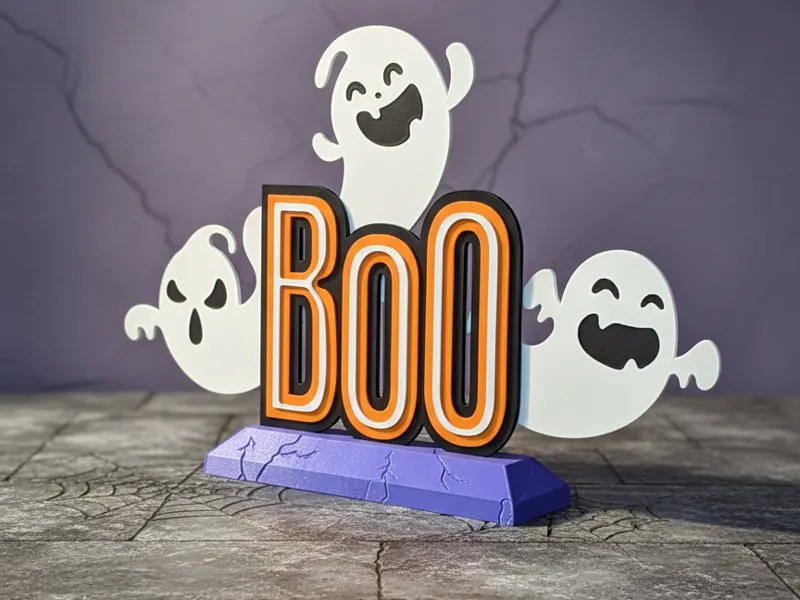 Halloween Sign Ghost Boo Crew Large